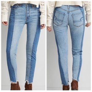 American eagle two tone vintage high rise jeans